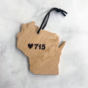 715 Wisconsin ornament #8 - birdseye maple
