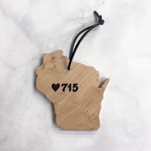 715 Wisconsin ornament #4 - birdseye maple