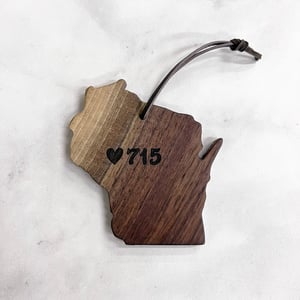 715 Wisconsin ornament #1 - walnut