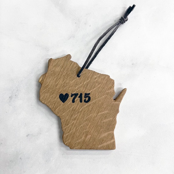 715 Wisconsin ornament #3 - white oak