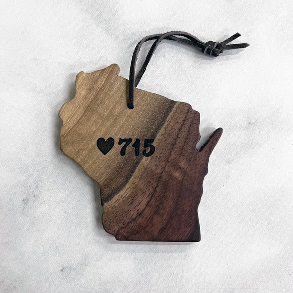 715 Wisconsin ornament #2 - walnut