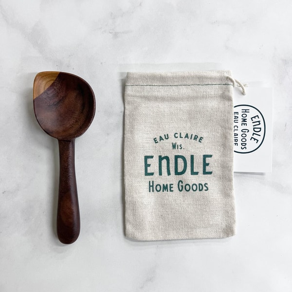 Walnut + cherry coffee scoop